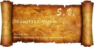 Stieglitz Vince névjegykártya